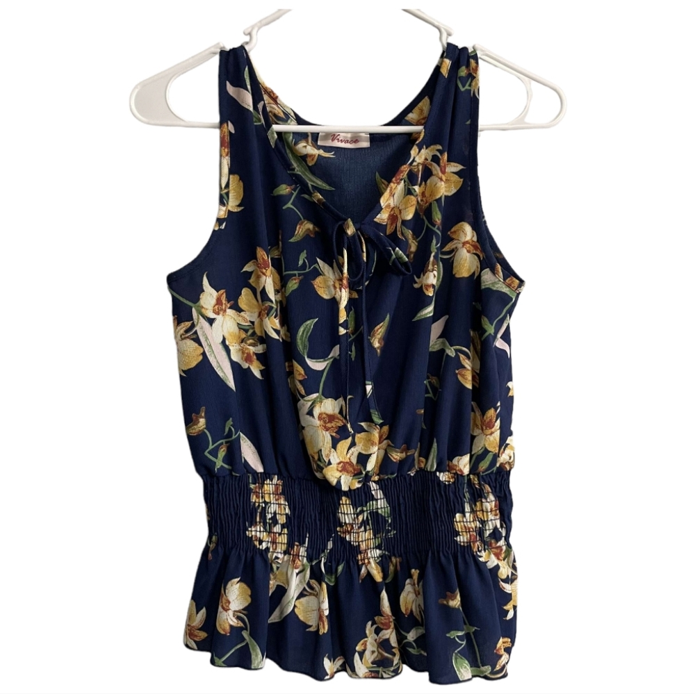 Vivace Blue Floral Top